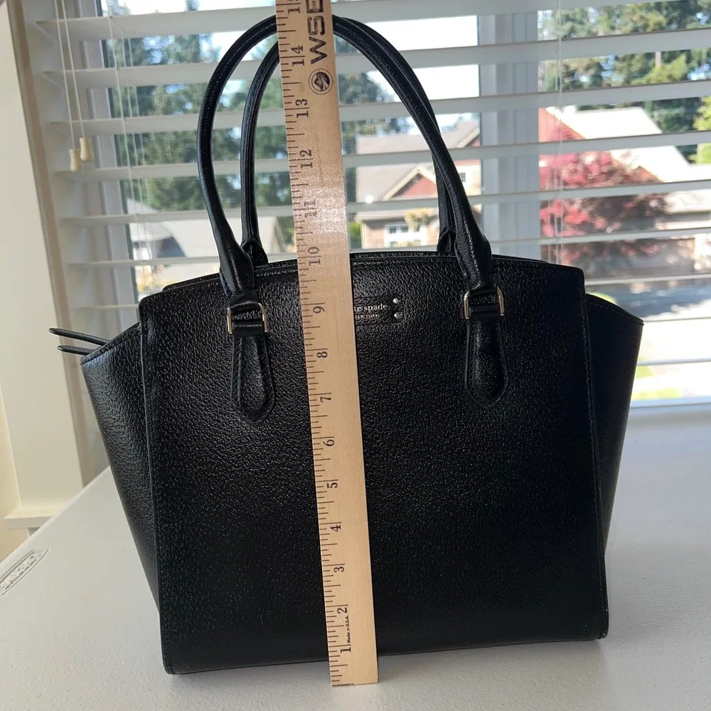 Kate Spade New York Jeanne Black Pebbled Leather Satchel No Crossbody Strap